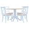 Maison Madeleine -  5 Piece Dining Set Solid Rubber Wood White and Brown